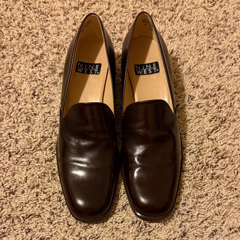 Nine West Dark Brown Slip-On Loafers